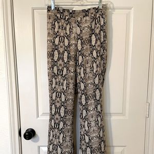 Snakeskin flared pants